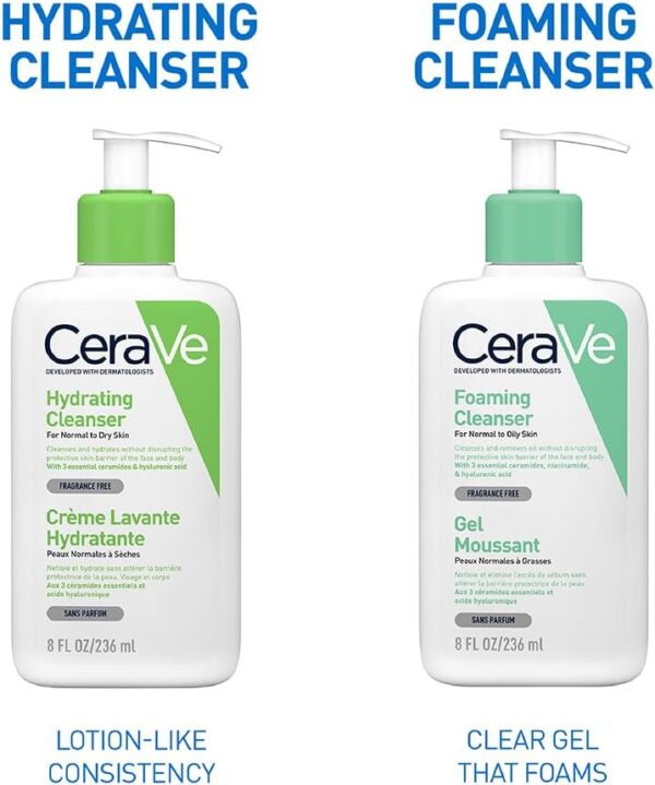 CeraVe Hydrating Cleanser Face and Body Wash for Normal to Dry skin with Hyaluronic Acid and Ceramides Fragrance Free Paraben Free 8Oz, 236 ML - Image 9
