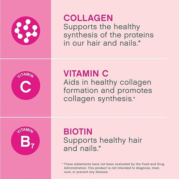 NeoCell Super Collagen Peptides + Vitamin C & Biotin, 3g Collagen Per Serving, Gluten Free, Promotes Healthy Hair, Beautiful Skin, and Nail Support, Dietary Supplement, 270 Tablets - Image 3