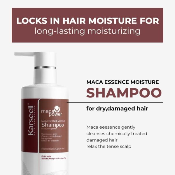 Karseell Argan Oil Shampoo Herbal Extract Moisturizing Deep Repair Smooth Shampoo for Dry and Damaged Hair 16.9Oz 500ml - Image 3