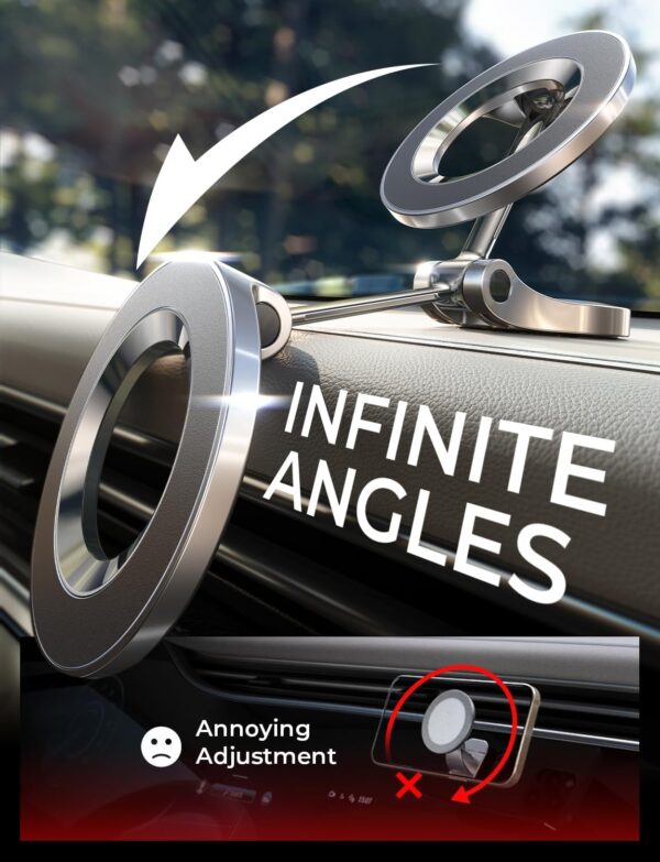 LISEN for Magsafe Car Mount, Genuine from LS-Pinnacle, [24 Super Magnet] Phone Holder for Your Car Dashboard, Enjoy Hand Free in Your Car, fit iPhone 16 15 14 13 12 Series Pro Max - Image 3