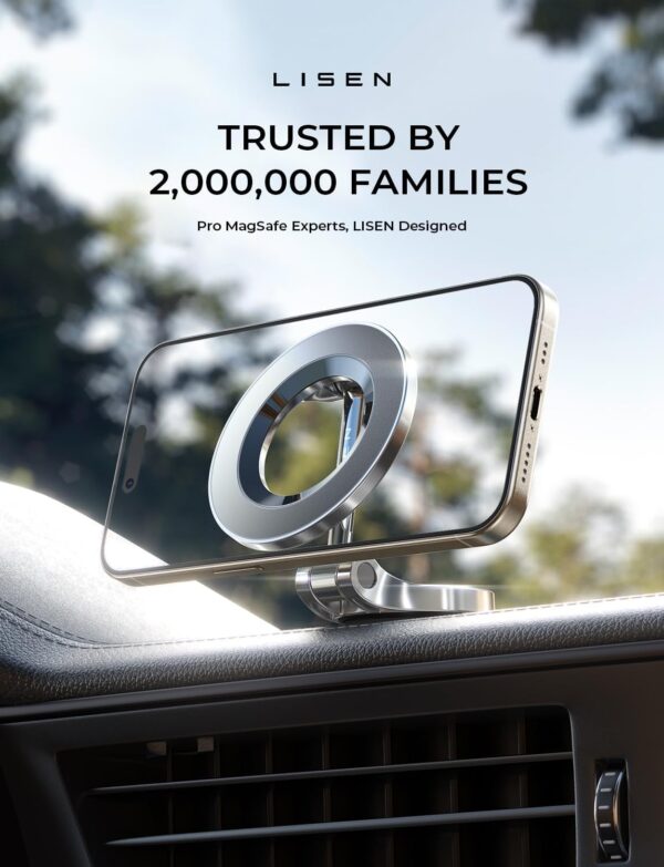 LISEN for Magsafe Car Mount, Genuine from LS-Pinnacle, [24 Super Magnet] Phone Holder for Your Car Dashboard, Enjoy Hand Free in Your Car, fit iPhone 16 15 14 13 12 Series Pro Max - Image 4