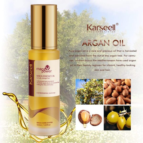 Karseell Moroccan Argan Oil for Hair Healing Cold Pressed Weightless Argan Oil Hair Serum for Dry Damaged Hair 50ml - Image 3