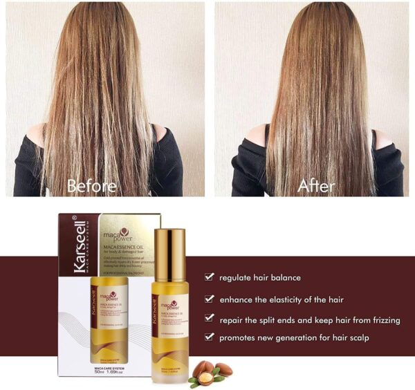 Karseell Moroccan Argan Oil for Hair Healing Cold Pressed Weightless Argan Oil Hair Serum for Dry Damaged Hair 50ml - Image 4